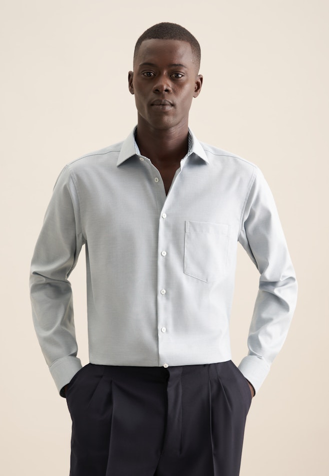 Regular Chemise d'affaires Structure dans Vert | Boutique en ligne Seidensticker