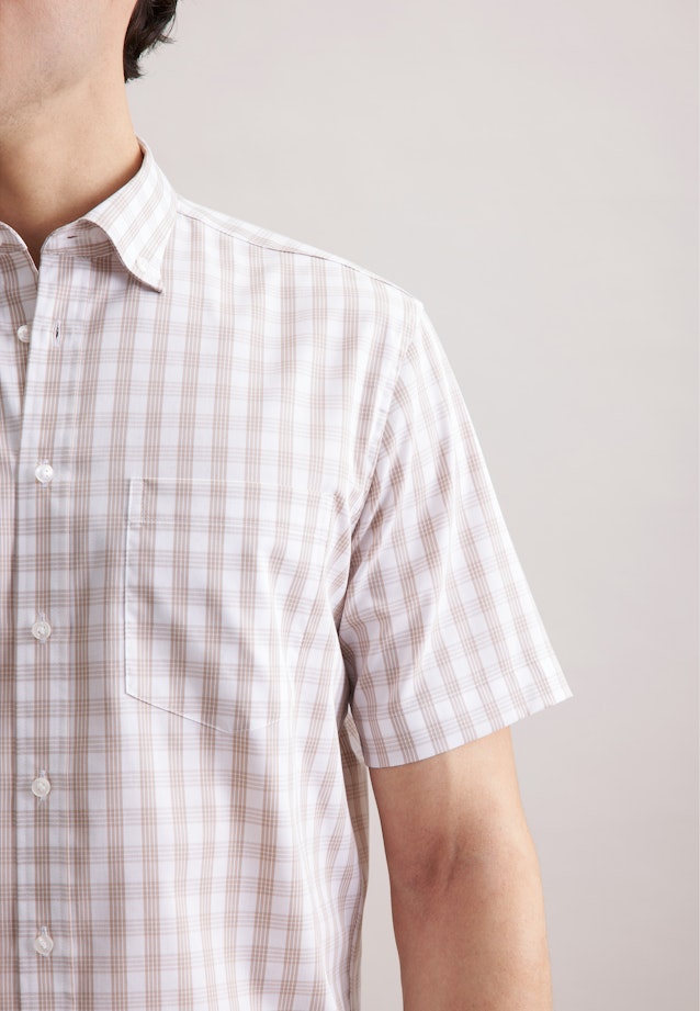 Comfort Business Hemd Karo in Beige |  Seidensticker Onlineshop
