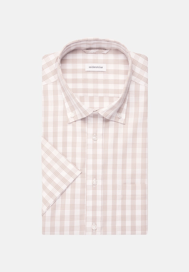Comfort Business Hemd Karo in Beige |  Seidensticker Onlineshop