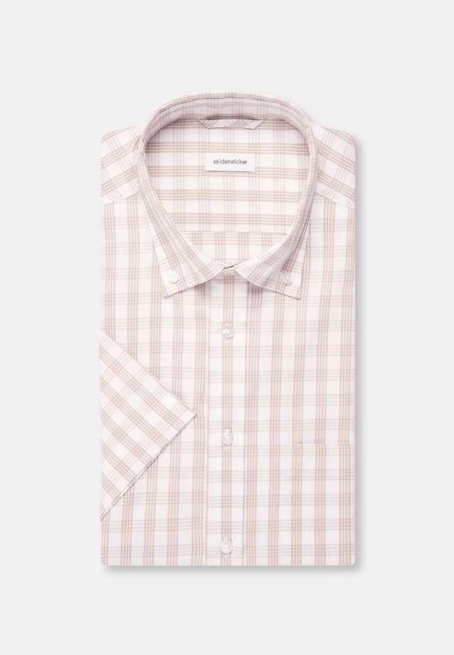 Comfort Business Hemd Karo in Beige |  Seidensticker Onlineshop