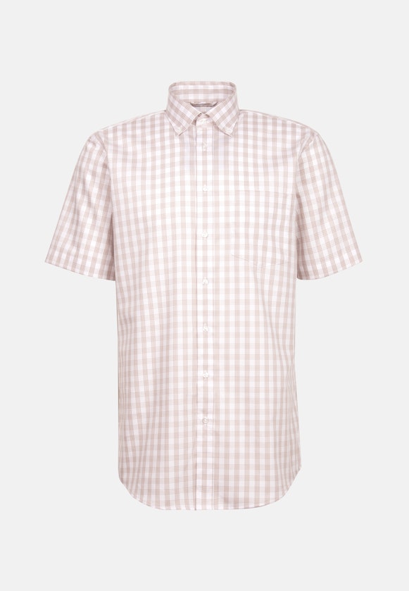 Comfort Business Hemd Karo in Beige |  Seidensticker Onlineshop