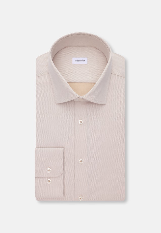 Slim Performance-Hemd Struktur in Beige |  Seidensticker Onlineshop