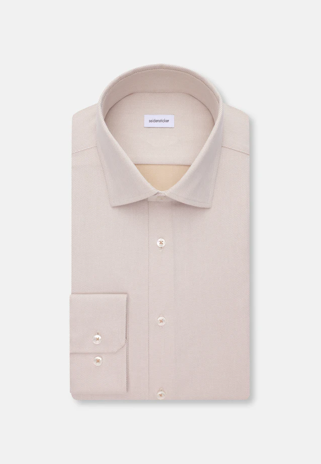 Slim Performance-Hemd Struktur in Beige |  Seidensticker Onlineshop