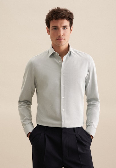 Slim Chemise Performance Structure in Vert |  Seidensticker Onlineshop