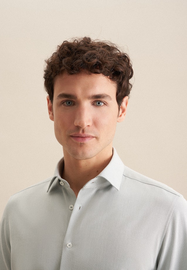 Slim Performance-Hemd Struktur in Grün |  Seidensticker Onlineshop