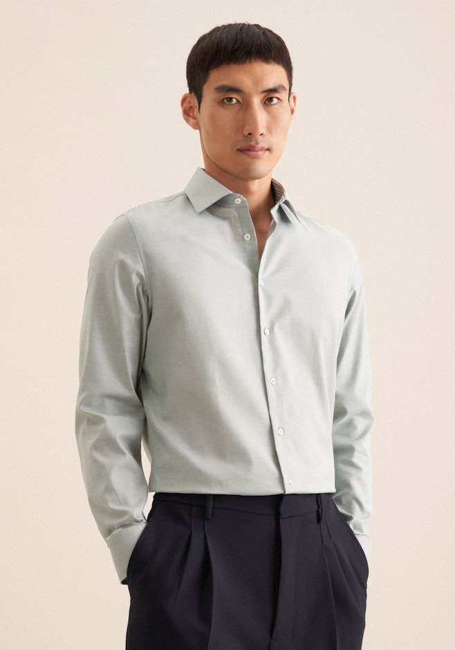 Slim Chemise d'affaires Structure dans Vert | Boutique en ligne Seidensticker