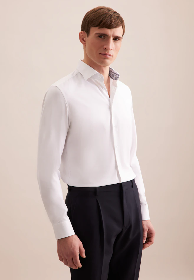 Slim Performance-Hemd Uni in Weiß | Seidensticker Onlineshop