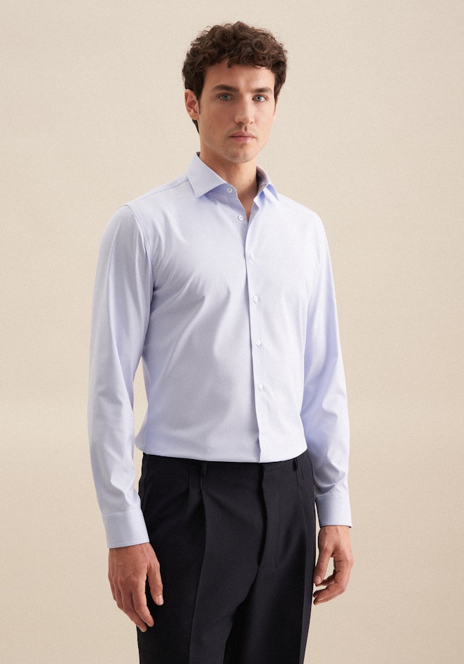 Slim Chemise Performance Uni dans Bleu Clair | Boutique en ligne Seidensticker