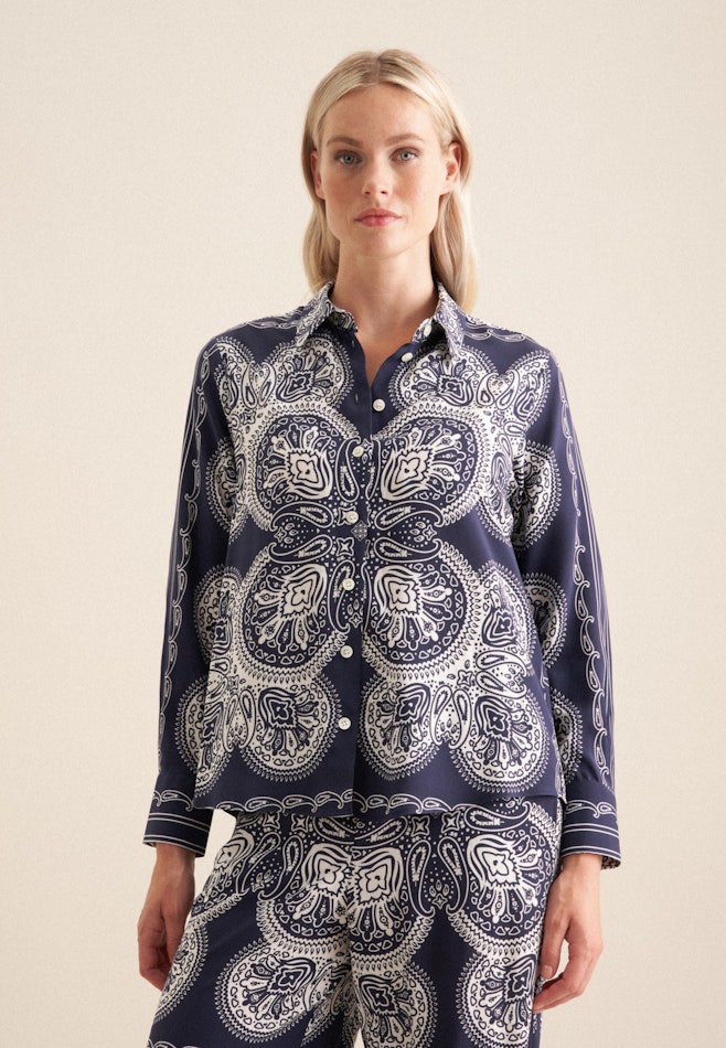 Collar Shirt Blouse in Dark Blue | Seidensticker online shop