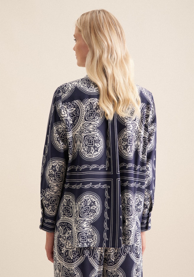 Hemdbluse Tuchprint in Dunkelblau | Seidensticker Onlineshop