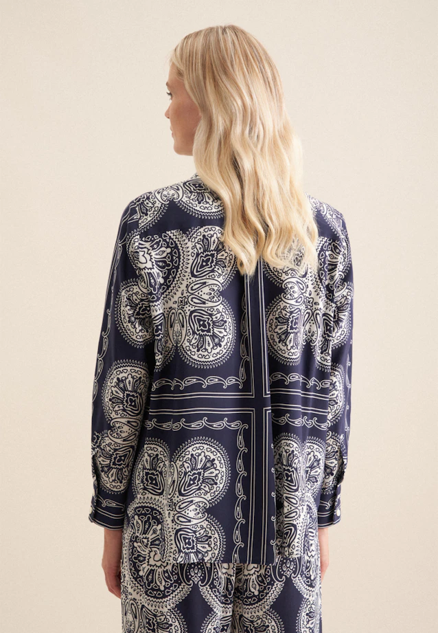 Chemisier chemise Impression sur tissu in Bleu Foncé |  Seidensticker Onlineshop