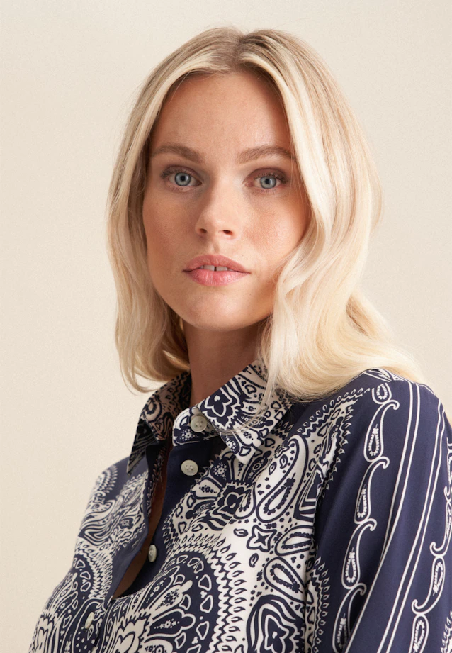Chemisier chemise Impression sur tissu in Bleu Foncé |  Seidensticker Onlineshop
