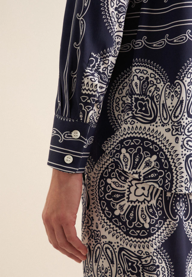 Chemisier chemise Impression sur tissu in Bleu Foncé |  Seidensticker Onlineshop