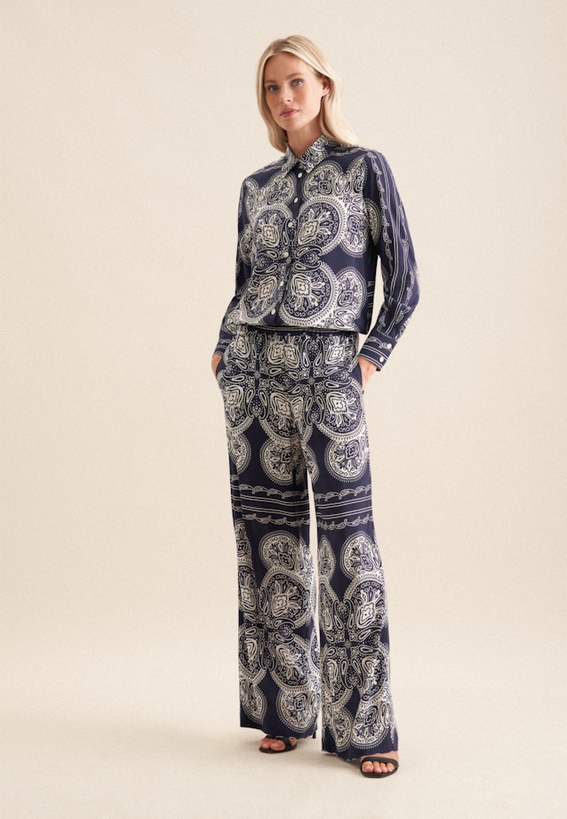 Chemisier chemise Impression sur tissu in Bleu Foncé |  Seidensticker Onlineshop