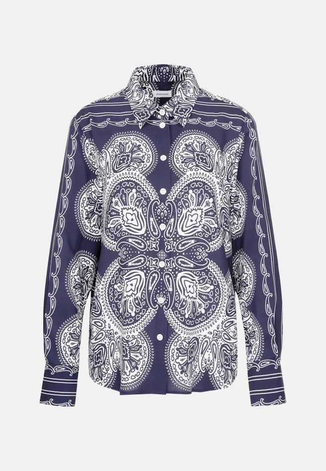 Hemdbluse Tuchprint in Dunkelblau | Seidensticker Onlineshop