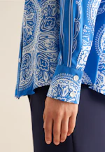 Hemdbluse Tuchprint in Mittelblau |  Seidensticker Onlineshop