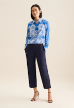 Hemdbluse Tuchprint in Mittelblau |  Seidensticker Onlineshop