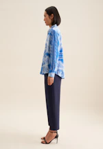 Hemdbluse Tuchprint in Mittelblau |  Seidensticker Onlineshop