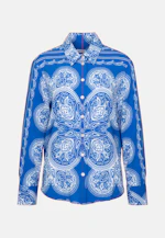 Hemdbluse Tuchprint in Mittelblau |  Seidensticker Onlineshop