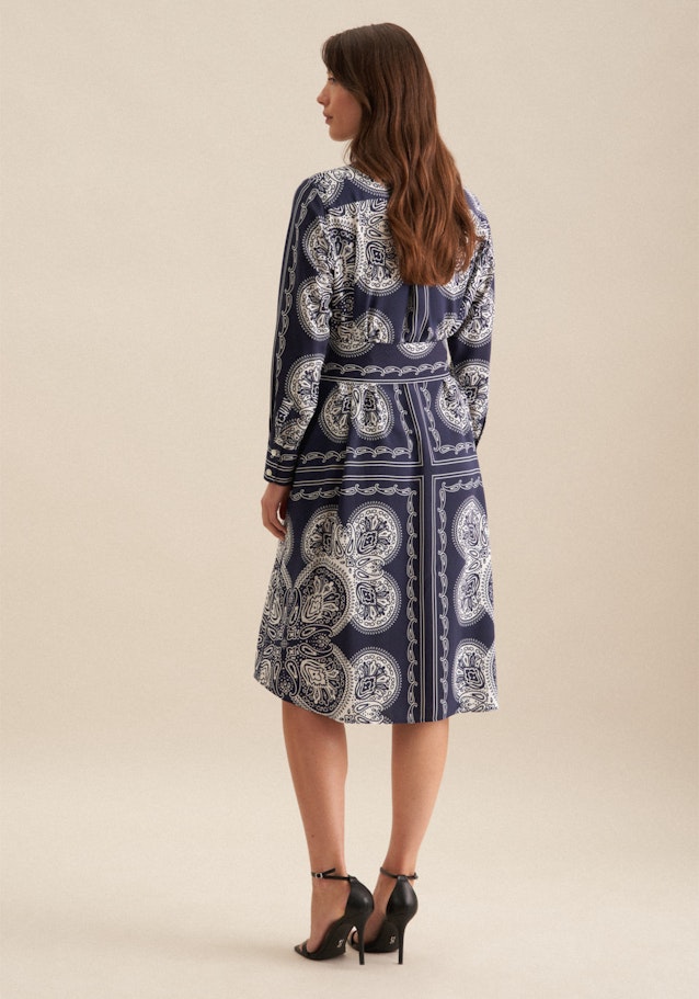 Kleid Tuchprint in Dunkelblau | Seidensticker Onlineshop