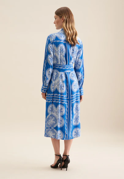 Kleid Tuchprint in Mittelblau |  Seidensticker Onlineshop