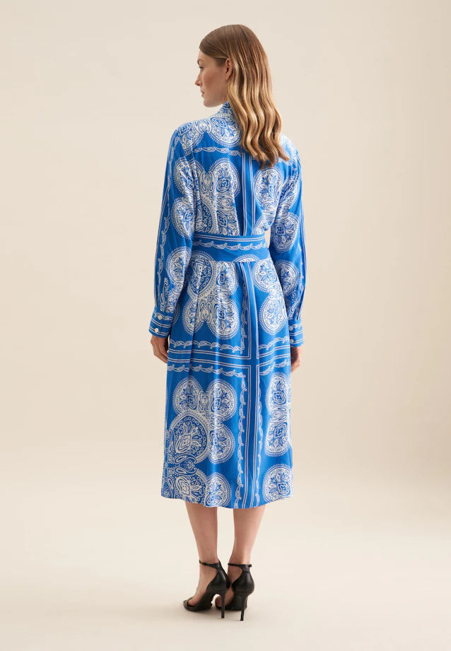 Kleid Tuchprint in Mittelblau |  Seidensticker Onlineshop