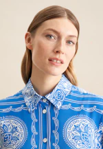 Kleid Tuchprint in Mittelblau |  Seidensticker Onlineshop