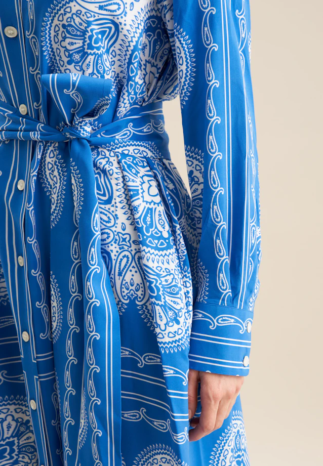 Kleid Tuchprint in Mittelblau |  Seidensticker Onlineshop