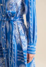 Kleid Tuchprint in Mittelblau |  Seidensticker Onlineshop