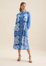 Kleid Tuchprint in Mittelblau |  Seidensticker Onlineshop