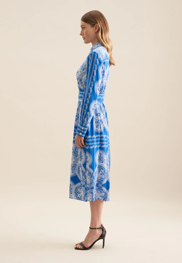 Kleid Tuchprint in Mittelblau |  Seidensticker Onlineshop