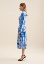 Kleid Tuchprint in Mittelblau |  Seidensticker Onlineshop