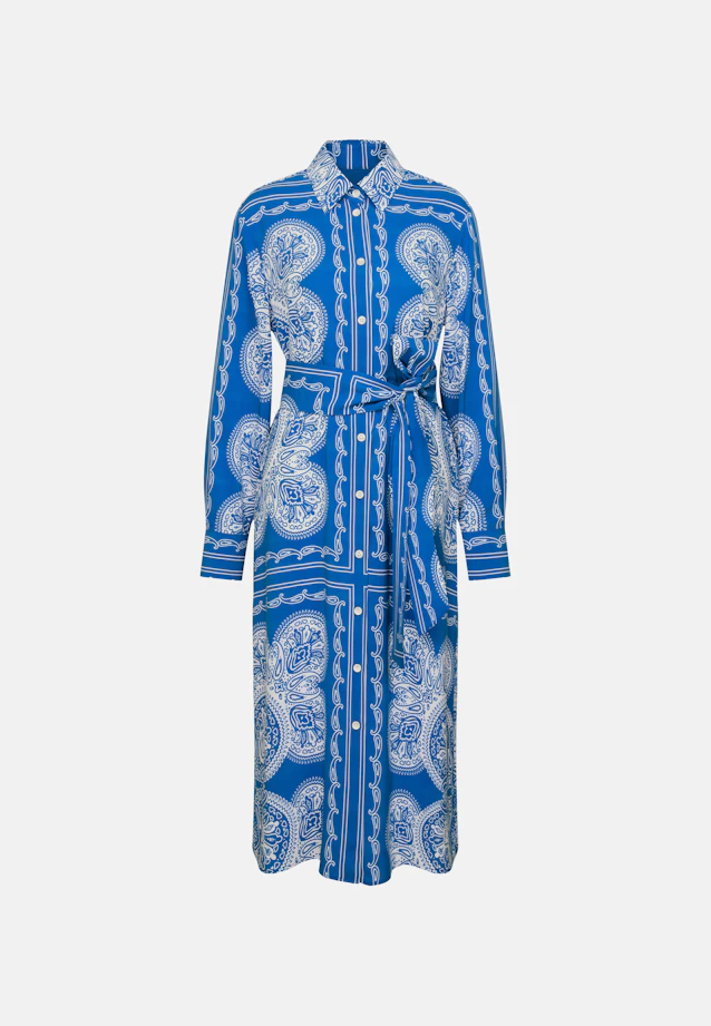 Kleid Tuchprint in Mittelblau |  Seidensticker Onlineshop