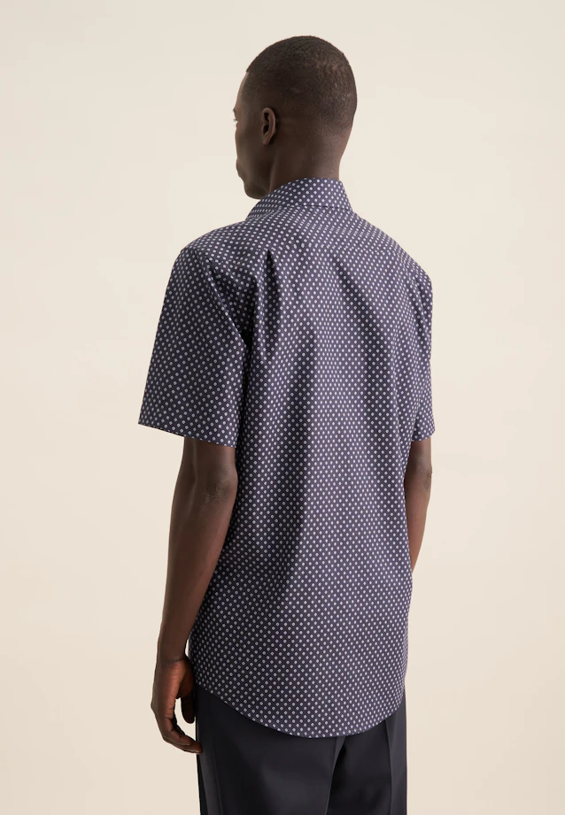 Regular Business Hemd Druck in Dunkelblau |  Seidensticker Onlineshop