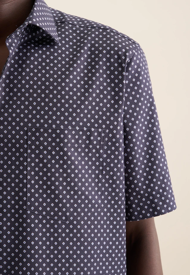 Regular Business shirt Print in Dark Blue |  Seidensticker Onlineshop