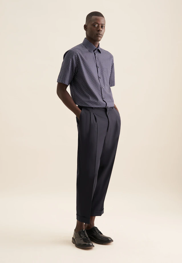 Regular Business Hemd Druck in Dunkelblau |  Seidensticker Onlineshop