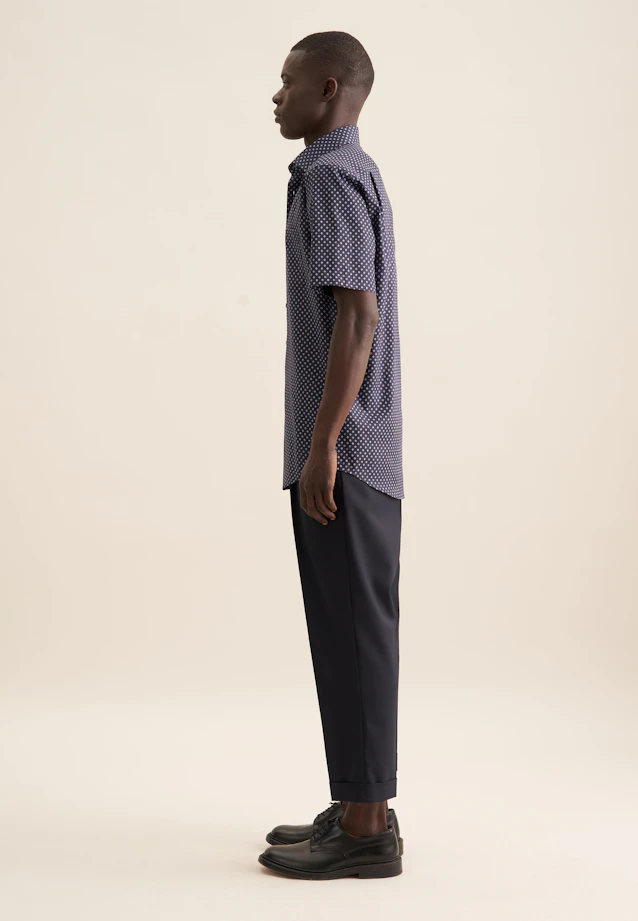 Regular Business shirt Print in Dark Blue |  Seidensticker Onlineshop