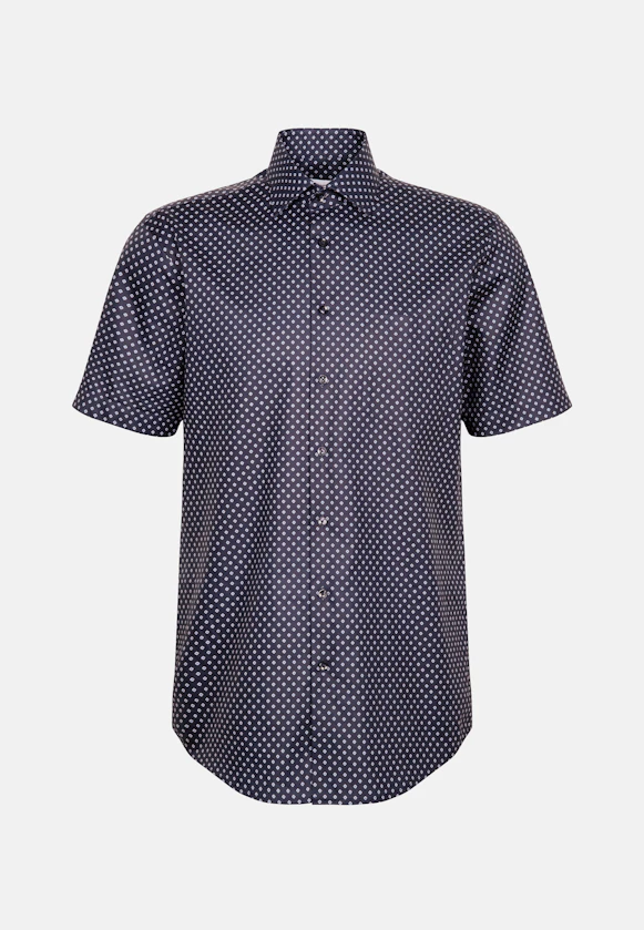 Regular Business Hemd Druck in Dunkelblau |  Seidensticker Onlineshop