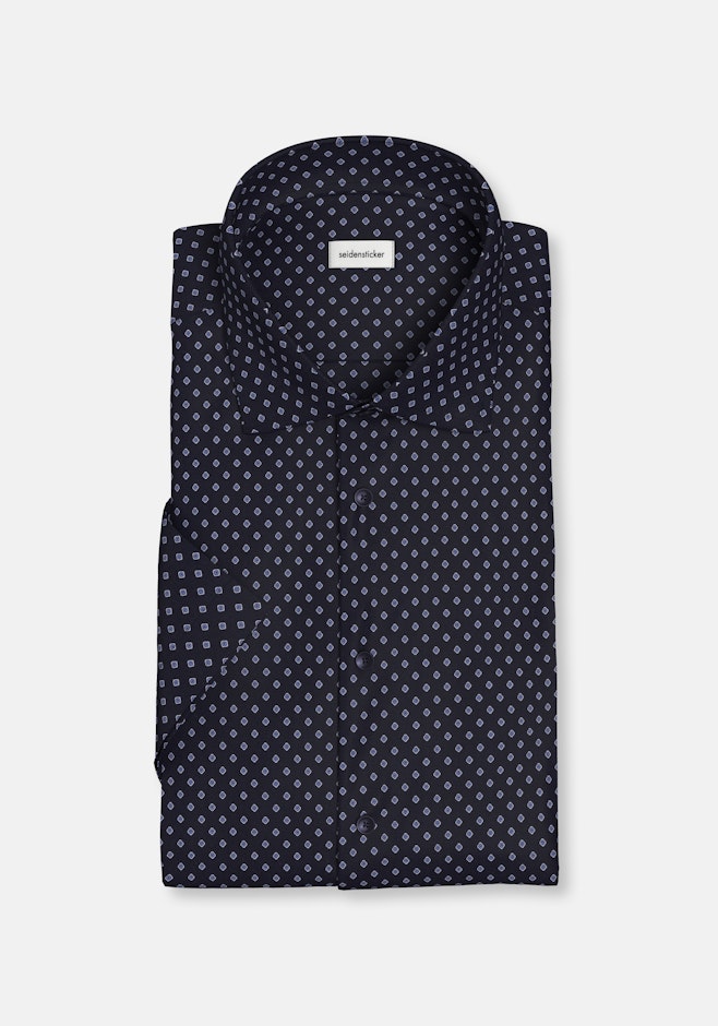 Shaped Business Hemd Druck in Dunkelblau | Seidensticker Onlineshop