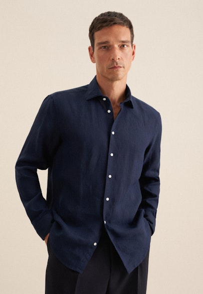 Regular Chemise d'affaires Uni in Bleu Foncé |  Seidensticker Onlineshop