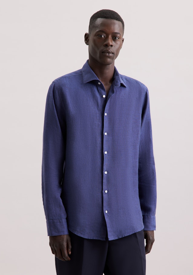 Regular Chemise d'affaires Uni in Bleu Moyen | Seidensticker Onlineshop