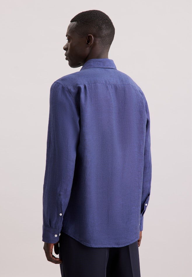 Regular Chemise d'affaires Uni dans Bleu Moyen | Boutique en ligne Seidensticker