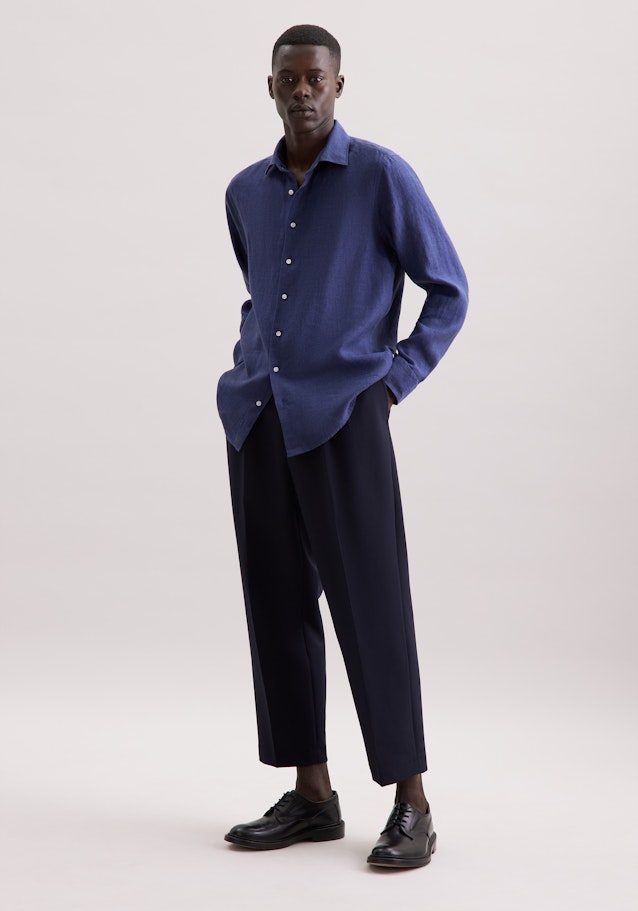 Regular Chemise d'affaires Uni in Bleu Moyen | Seidensticker Onlineshop
