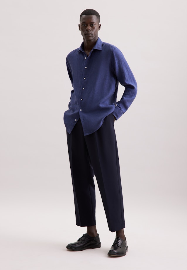 Regular Business Hemd Uni in Mittelblau |  Seidensticker Onlineshop