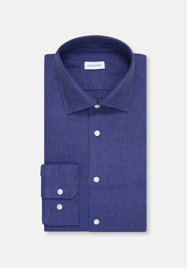 Regular Chemise d'affaires Uni dans Bleu Moyen | Boutique en ligne Seidensticker
