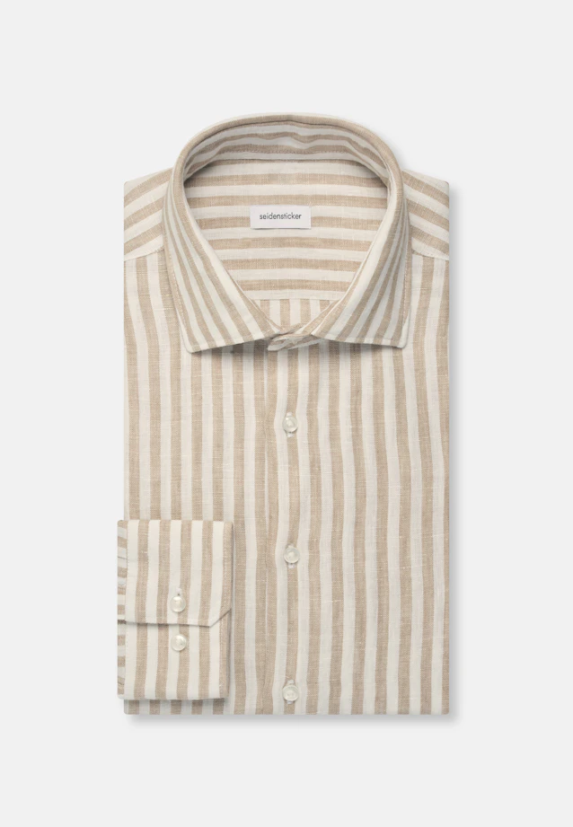 Regular Business Hemd Streifen in Beige |  Seidensticker Onlineshop