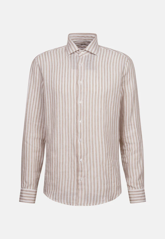 Regular Business Hemd Streifen in Beige |  Seidensticker Onlineshop