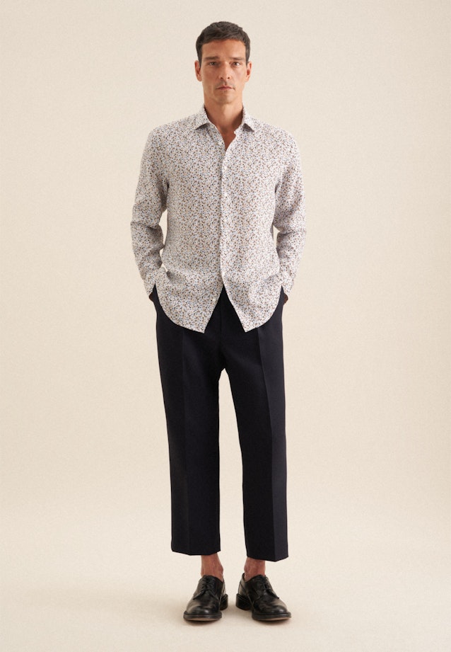 Regular Business Hemd Druck in Beige |  Seidensticker Onlineshop