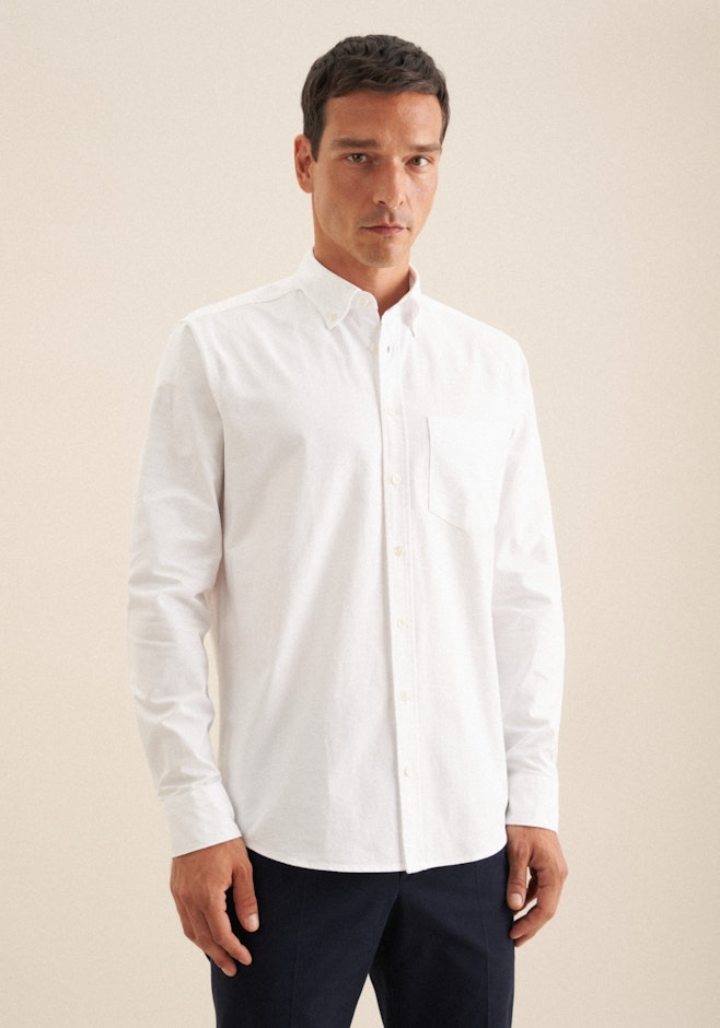 Regular Casual Hemd Uni in Weiß | Seidensticker Onlineshop