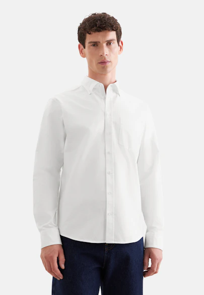 Regular Chemise décontractée Uni in Blanc |  Seidensticker Onlineshop